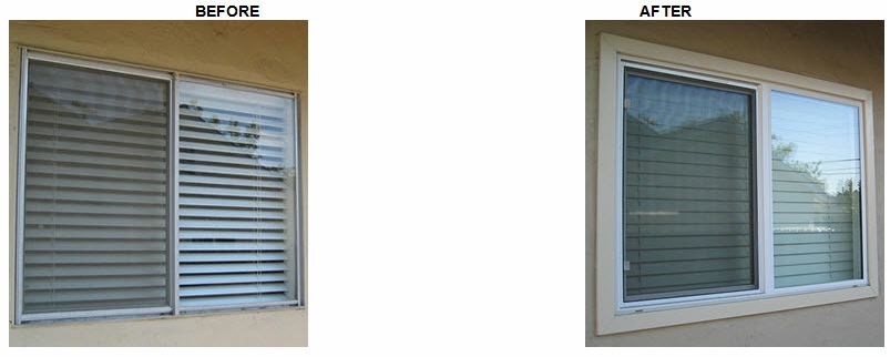 Before and after window replacement